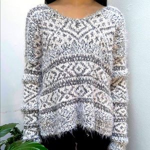 Abercrombie & Fitch Grey Patterned Sweater